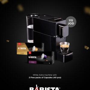 Barista ASTRA black - Capsule Machine + 2 free packs of Capsules (40pcs)