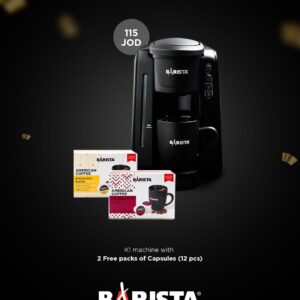 Barista K-1 American Coffee Machine +2 Free Packs Of Capsules ( 12pcs)